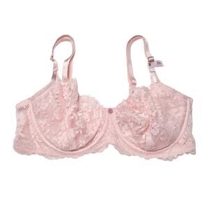Victoria's Secret Wicked Unlined Lace Balconette Bra Purest Pink Size 38D